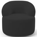 Ver imagem 5 de Poltrona Giratória Orgânica para Sala de Estar Living Helena L02 Suede Preto - Lyam Decor