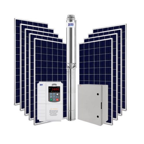 Kit Bomba Submersa Energia Solar Irrigação 2CV Até 48000L/d