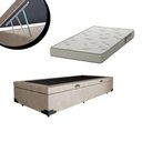 Ver imagem 2 de Cama Box Baú Solteiro Conforto Suede Bege + Colchão Solteiro Conforto Espuma D23 com Eps 14x88x188