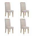 Ver imagem 1 de Kit com 4 Cadeiras de Jantar em MDF Encosto Bordado Giulia Cobre/Bege
