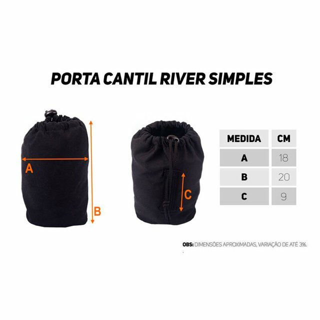 Kit River Cantil + Porta Cantil Simples Preto 900ml - 4