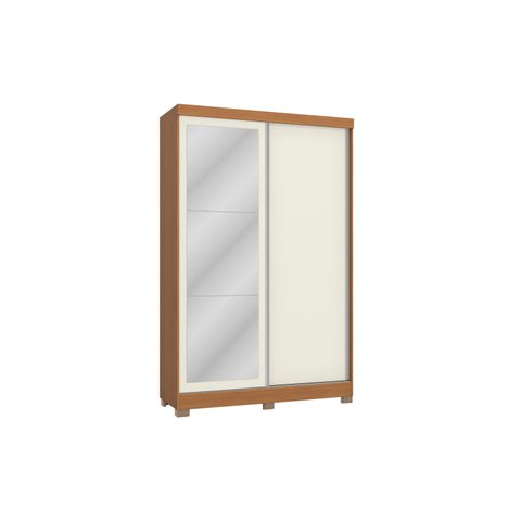 Guarda Roupa Kappesberg 2 Portas de Correr com Espelhos e Pés CB01N571 Canela/Off White