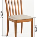 Ver imagem 2 de Kit 2 Cadeiras Sala de Jantar com Encosto Ripado Libia Marrom/Castanho/Bege