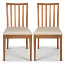 Ver imagem 1 de Kit 2 Cadeiras Sala de Jantar com Encosto Ripado Libia Marrom/Castanho/Bege