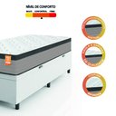 Ver imagem 6 de Cama Box Baú Colchão Solteiro Molas Ensacadas Real 88x188x68cm Linho Branco / Preto Inducol