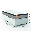 Ver imagem 4 de Cama Box Baú Colchão Solteiro Molas Ensacadas Real 88x188x68cm Linho Branco / Preto Inducol