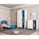 Ver imagem 1 de Quarto Infantil Completo Adesivado Cama-comoda-guarda Roupas:carro Azul 75