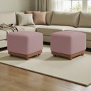 Ver imagem 1 de Kit 2 Puffs Dalilla Bouclé Premium Exclusivos Assento Extra Para Sala Quarto Design Moderno