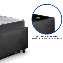 Bicama Box Solteiro 88x188 Suede com Dois Colchões de Espuma Dual Firm Ecoflex - 8