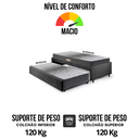 Ver imagem 6 de Bicama Box Solteiro 88x188 Suede com Dois Colchões de Espuma Dual Firm Ecoflex