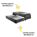 Ver imagem 7 de Bicama Box Solteiro 88x188 Suede com Dois Colchões de Espuma Dual Firm Ecoflex