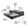 Bicama Box Solteiro 88x188 Suede com Dois Colchões de Espuma Dual Firm Ecoflex - 4