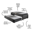 Ver imagem 4 de Bicama Box Solteiro 88x188 Suede com Dois Colchões de Espuma Dual Firm Ecoflex