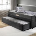 Ver imagem 3 de Bicama Box Solteiro 88x188 Suede com Dois Colchões de Espuma Dual Firm Ecoflex