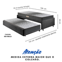 Ver imagem 2 de Bicama Box Solteiro 88x188 Suede com Dois Colchões de Espuma Dual Firm Ecoflex