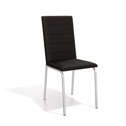 Conjunto 2 Cadeiras para Sala de Jantar Amsterdã Metal Cromado Preto - 1 Conjunto 2 Cadeiras para Sala de Jantar Amsterdã Metal Cromado Preto - 1