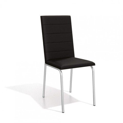 Conjunto 2 Cadeiras para Sala de Jantar Amsterdã Metal Cromado Preto