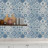 Papel De Parede Azulejo Azul Para Decorar Cozinha - 10mx50cm - 2