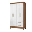 Ver imagem 7 de Guarda Roupa Solteiro 4 portas 2 gavetas Chile - Naturale / Branco