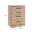 Ver imagem 3 de Cômoda Gaveteiro 4 Gavetas para Quarto com Corrediças Telescópicas Puxadores Modernos Design Compact