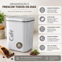 Ver imagem 2 de Pote Hermético para Mantimentos Quadrado Vedação Hermética Plástico Bpa Free Cozinha Cinza 2L