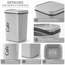 Ver imagem 4 de Pote Hermético para Mantimentos Quadrado Vedação Hermética Plástico Bpa Free Cozinha Cinza 2L