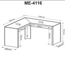 Ver imagem 3 de Kit para Escritório com Mesa em L Armário 2 Portas e Balcão Cor:amêndoa