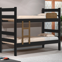 Ver imagem 2 de Cama Beliche com Escada de Dois Degraus e Lateral de Proteção Prisma - J&a Móveis:preto