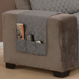 Capa Protetor de Sofá 3 Lugares King Classic Face Única Assento 1,80m Decorativo:Cinza - 3