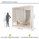 Ver mais imagens de Guarda Roupa Casal Premium Isabela 205,9cm com Espelho 3 Portas 4 Gavetas Yescasa Branco