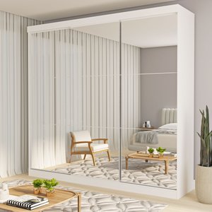 Guarda Roupa Casal Premium Isabela 205,9cm com Espelho 3 Portas 4 Gavetas Espresso Móveis    