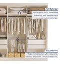 Ver imagem 7 de Guarda Roupa Casal Premium Isabela 205,9cm com Espelho 3 Portas 4 Gavetas Espresso Móveis    