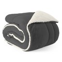 Ver imagem 1 de Coberdron Casal Queen Dupla Face Sherpa com Manta Soft Cinza