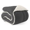 Coberdron Casal Queen Dupla Face Sherpa com Manta Soft Cinza - 1