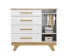 Ver imagem 3 de Cômoda 1 Porta 4 Gavetas Retrô - Moveis Peroba Amendoa/branco