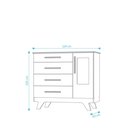 Ver imagem 2 de Cômoda 1 Porta 4 Gavetas Retrô - Moveis Peroba Amendoa/branco
