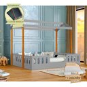 Ver imagem 2 de Cama Casal com Colchão Casinha Montessoriana Ágatha com Lousa Mágica - Cinza/Amêndoa