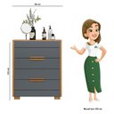 Ver imagem 2 de Cômoda Dhara 4 Gavetas Freijó Cinza - Moval Freijó Cinza