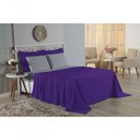 Ver imagem 4 de Jogo de Cama Casal Viúva Nobre 4 Peças Malha 100% Algodão - Roxo / Cinza