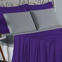 Ver imagem 3 de Jogo de Cama Casal Viúva Nobre 4 Peças Malha 100% Algodão - Roxo / Cinza