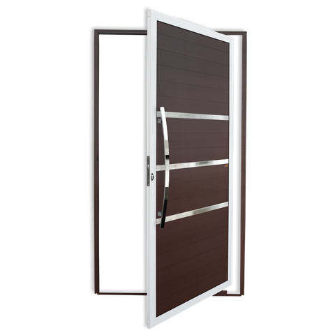 Porta Pivotante Alumínio Lambril Evolution c/Puxador e.Mix Corten 120 Brimak