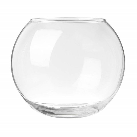 Vaso Aquario de Vidro Vaso Redondo 2 L