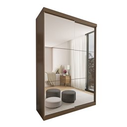 Guarda Roupa Solteiro Premium Lila 138cm com Espelho 2 Portas 2 Gavetas Espresso Móveis     - 14