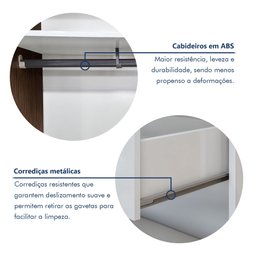 Guarda Roupa Casal Premium Itália 205,9cm 3 Portas 4 Gavetas Yescasa Marrom/Freijó - 6 Guarda Roupa Casal Premium Itália 205,9cm 3 Portas 4 Gavetas Yescasa Marrom/Freijó - 6