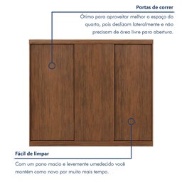 Guarda Roupa Casal Premium Itália 205,9cm 3 Portas 4 Gavetas Yescasa Marrom/Freijó - 11 Guarda Roupa Casal Premium Itália 205,9cm 3 Portas 4 Gavetas Yescasa Marrom/Freijó - 11