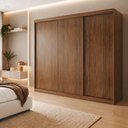Ver imagem 1 de Guarda Roupa Casal Premium Itália 205,9cm 3 Portas 4 Gavetas Yescasa Marrom/Freijó