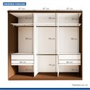 Ver mais imagens de Guarda Roupa Casal Premium Evidence 205,9cm com Espelho 3 Portas 4 Gavetas Yescasa Marrom/Freijó