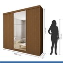 Ver imagem 7 de Guarda Roupa Casal Premium Evidence 205,9cm com Espelho 3 Portas 4 Gavetas Yescasa Marrom/Freijó