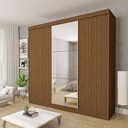 Ver imagem 1 de Guarda Roupa Casal Premium Evidence 205,9cm com Espelho 3 Portas 4 Gavetas Yescasa Marrom/Freijó