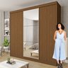 Guarda Roupa Casal Premium Evidence 205,9cm com Espelho 3 Portas 4 Gavetas Espresso Móveis       - 9